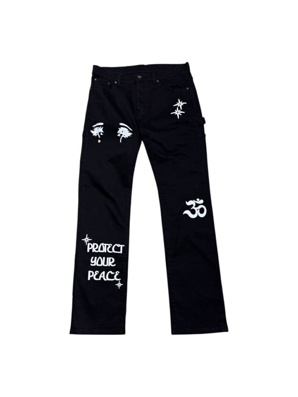DRIPT DENIM Black Designer Streetwear Casual Pants Jeans Mens 32x34